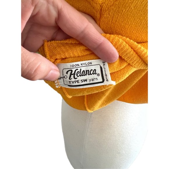 Vintage 60s Helanca Yellow Crewneck Sleeveless Nylon Top - Picture 7 of 7